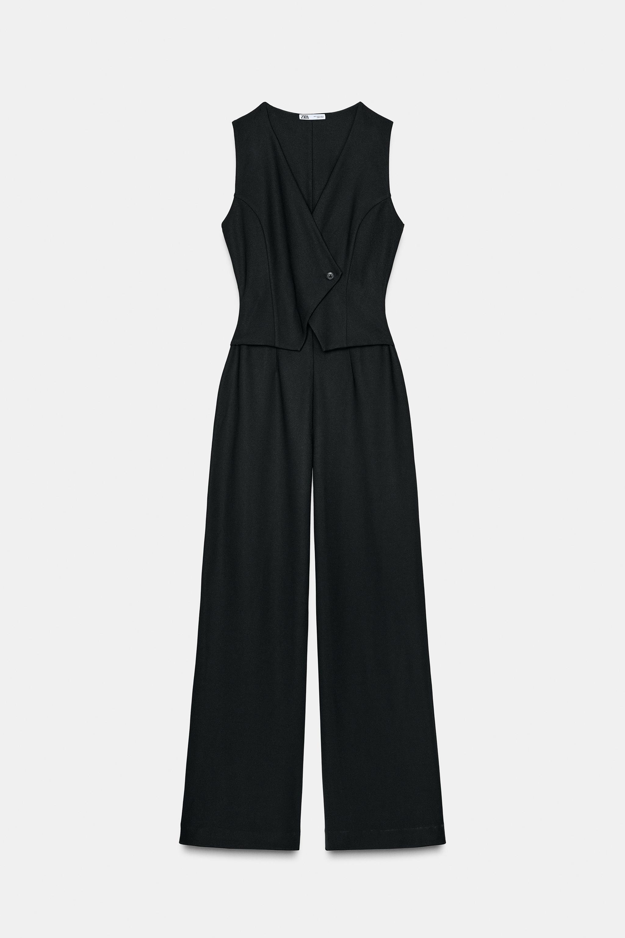 LONG CREPE VEST JUMPSUIT